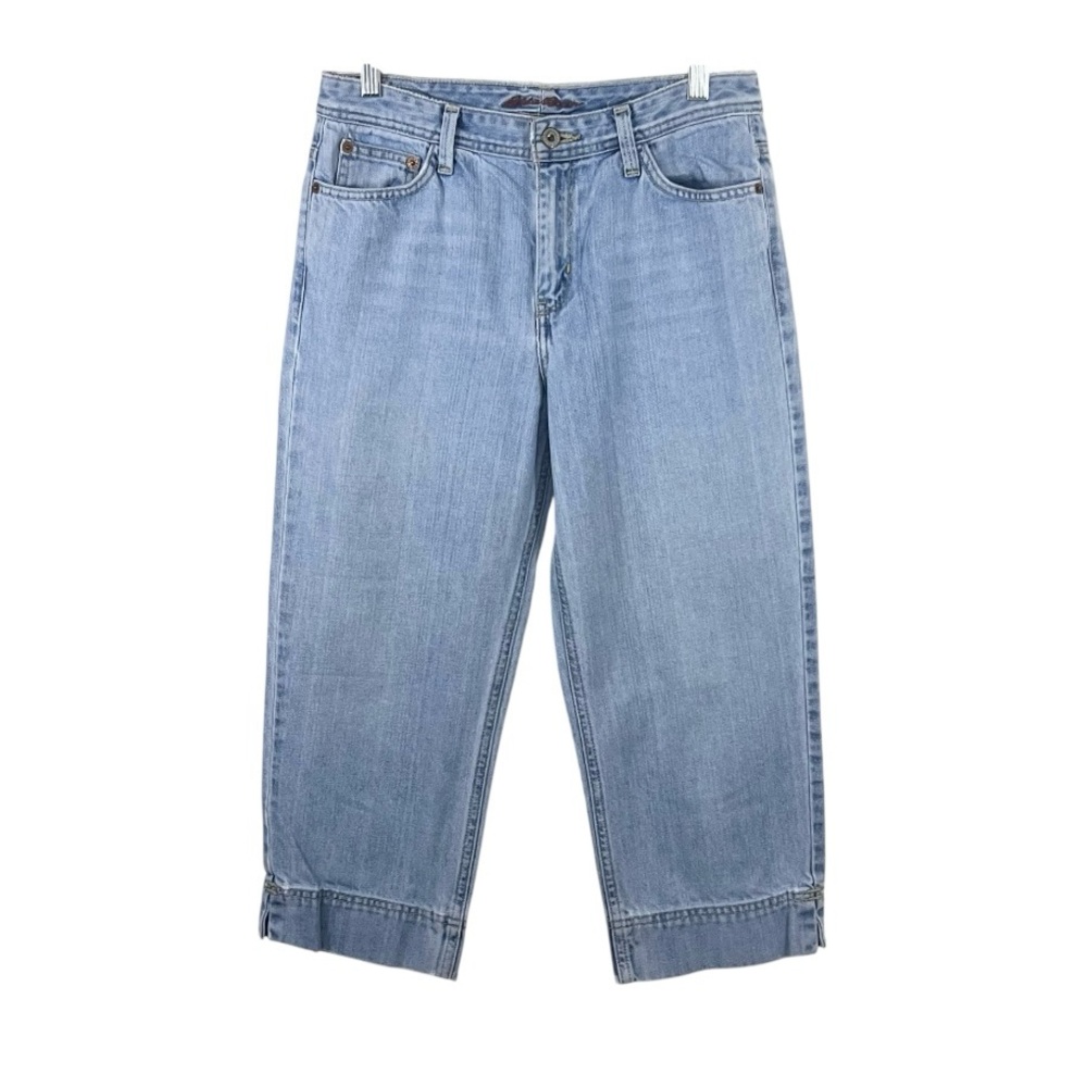 Vintage Eddie Bauer Size 4 Light Blue Denim Cropped Straight Leg Jeans Mid Rise